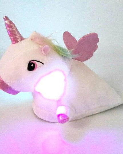 Leuchtend weiße Einhorn Hausschuhe