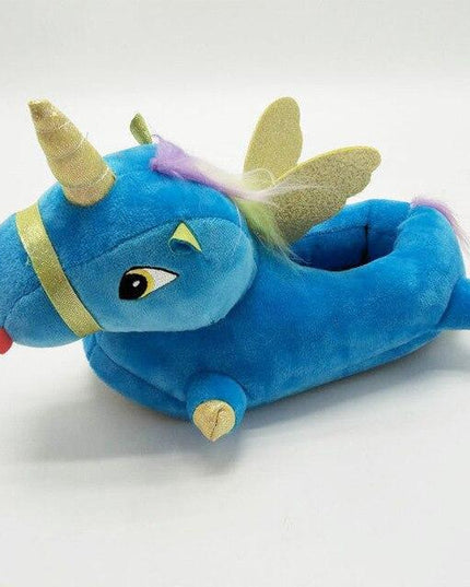 Einhorn Hausschuhe Blau