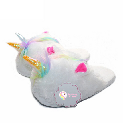 Plüsch Einhorn Hausschuhe