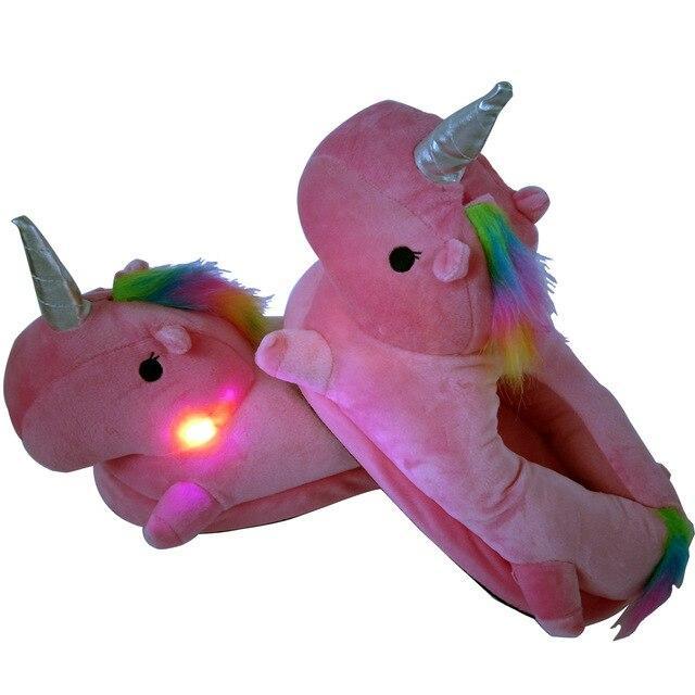 Leuchtendes Einhorn Hausschuhe Indoor