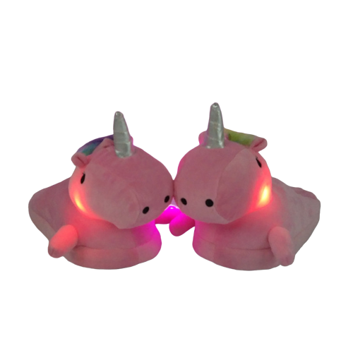 Leuchtendes Einhorn Hausschuhe Rosa