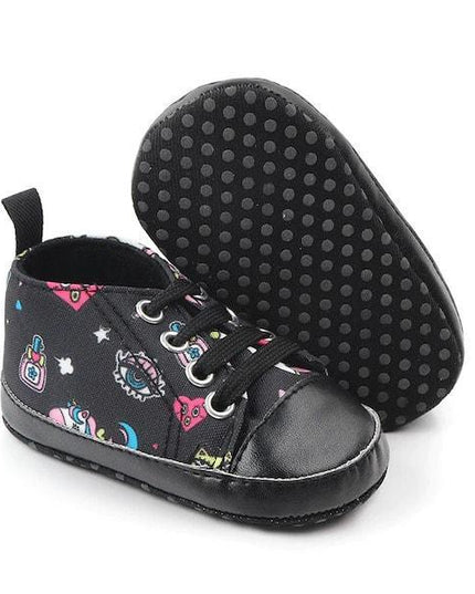 Schwarzer Einhorn-Baby-Schuh für Baby