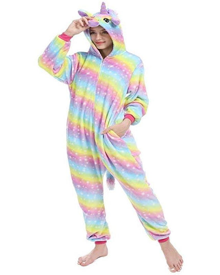 Mehrfarbiger Einhorn-Overall Erwachsene