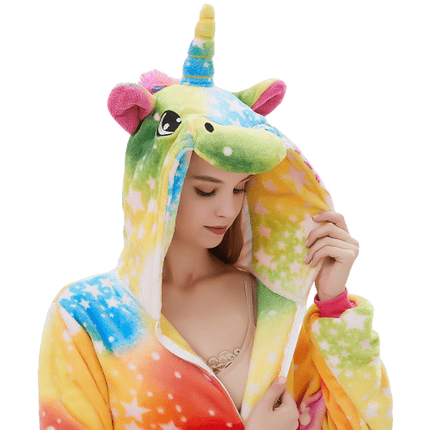 Mehrfarbige Erwachsene Einhorn Pyjamas
