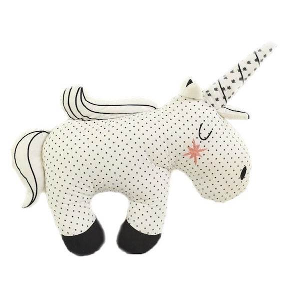 Einhorn Kissen Schwarz