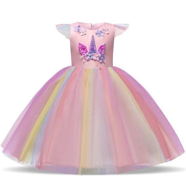 Einhorn Verkleidung Mehrfarbig Kleid Kind