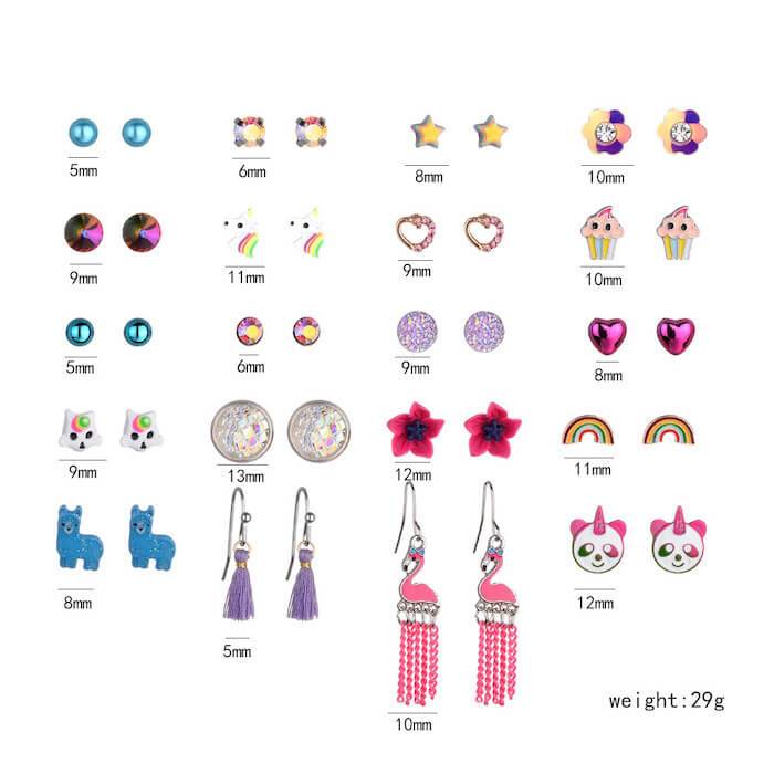 Einhorn Ohrringe Set