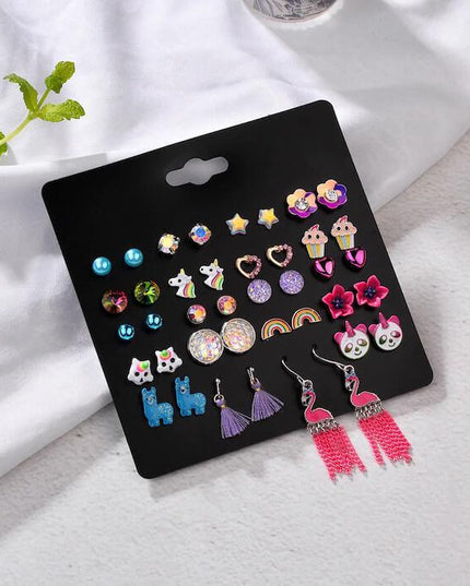 Einhorn Ohrringe Set