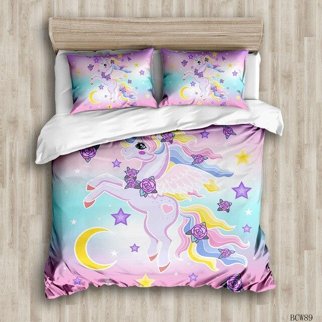 Einhorn-Bettwäsche Girly Zeichnung