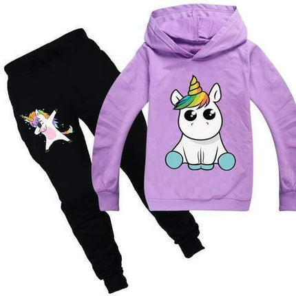 Lila Einhorn Kawaii Trainingsanzug Set