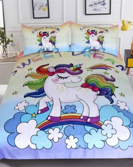 Kawaii Einhorn-Bettwäsche-Set