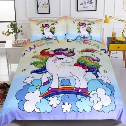 Kawaii Einhorn-Bettwäsche-Set