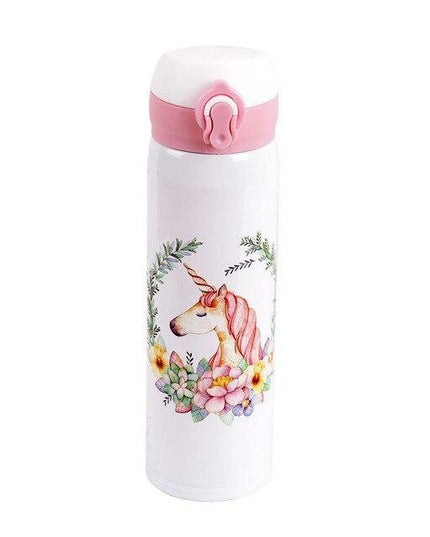 Edelstahl-Einhorn-Flasche Blumen