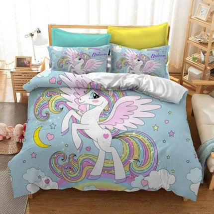 Bettbezug Einhorn Grün