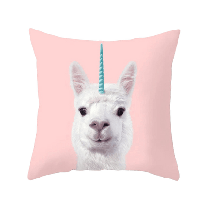 Einhorn Kissen Lama Blau Horn