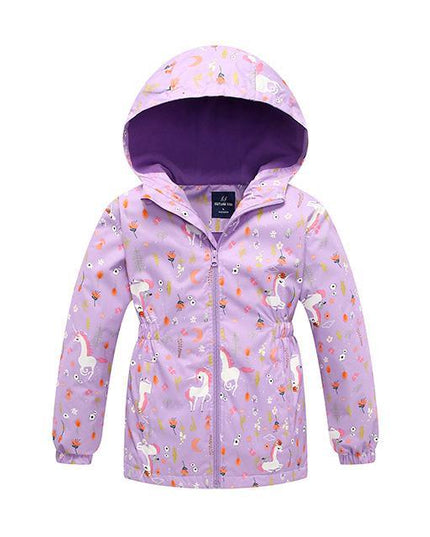 Kind Polar Fleece Mantel Einhorn Violett