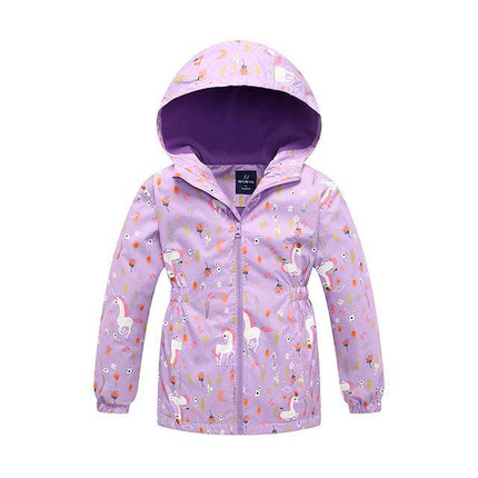 Kind Polar Fleece Mantel Einhorn Violett