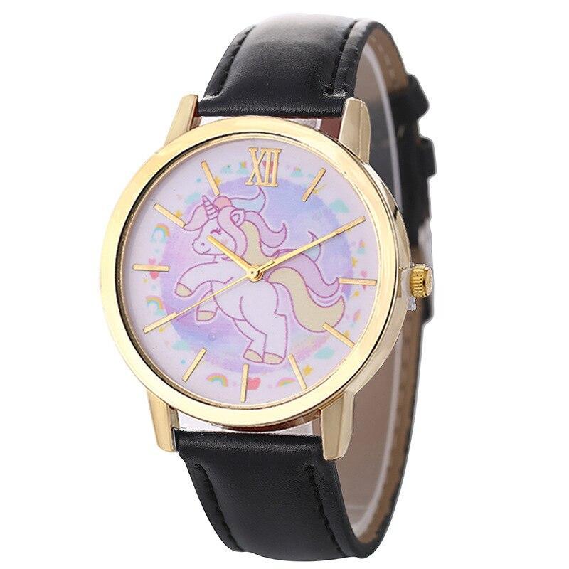 Einhorn Lederuhr für Mädchen