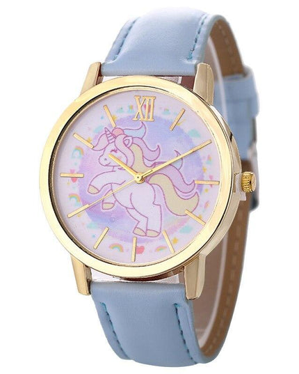 Einhorn Lederuhr für Mädchen