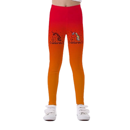 Einhorn-Legging-Hose Rot Kind