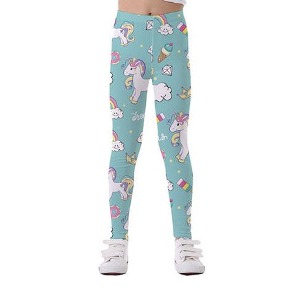 Einhorn-Legging-Hose Kind Grün