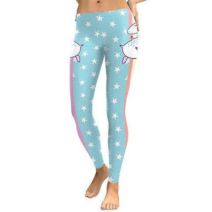 Einhorn-Legging-Hose Frauen Sterne
