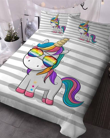 Lustiges Einhorn-Bett-Set