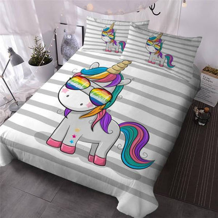 Lustiges Einhorn-Bett-Set