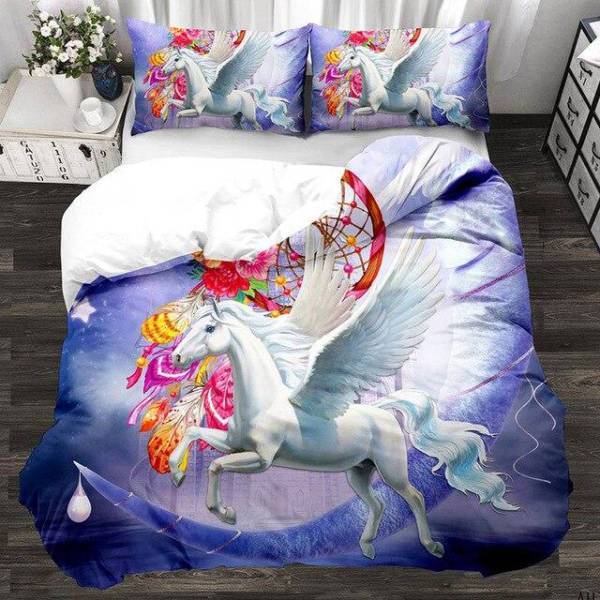 Engelsgleiches Einhorn-Bett-Set