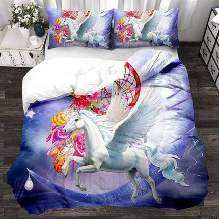 Engelsgleiches Einhorn-Bett-Set