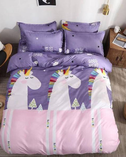 Einhorn Emoji Violett Bett Set