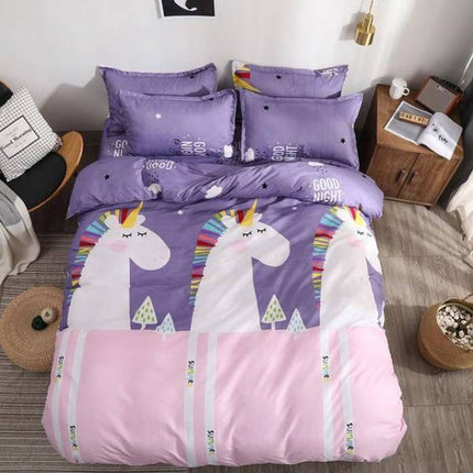 Einhorn Emoji Violett Bett Set