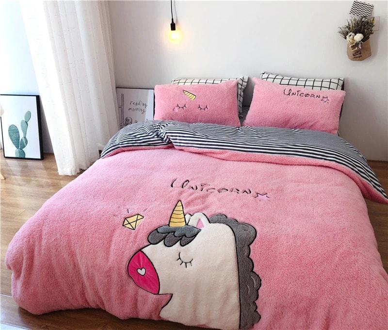 Einhorn Winter Bett Set