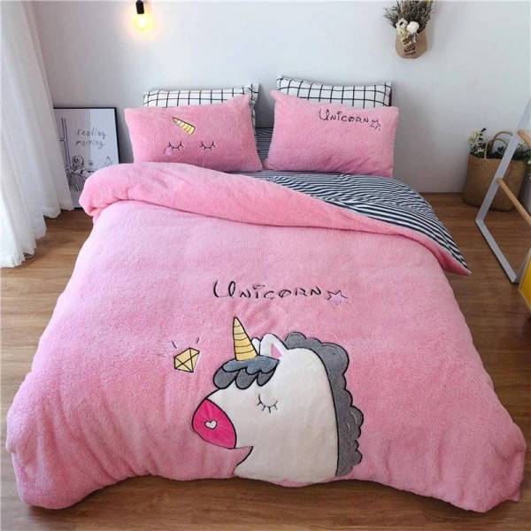 Einhorn Winter Bett Set