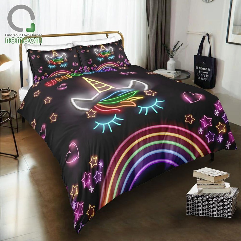 Kawaii Einhorn Bett Set 3D