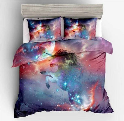 Einhorn-Mond-Galaxie-Bett-Set