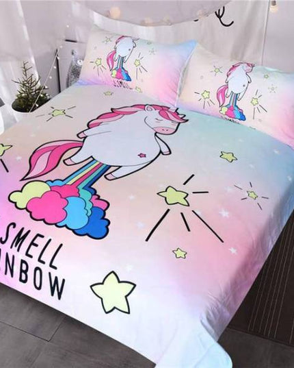 Lustiges Einhorn-Bett-Set