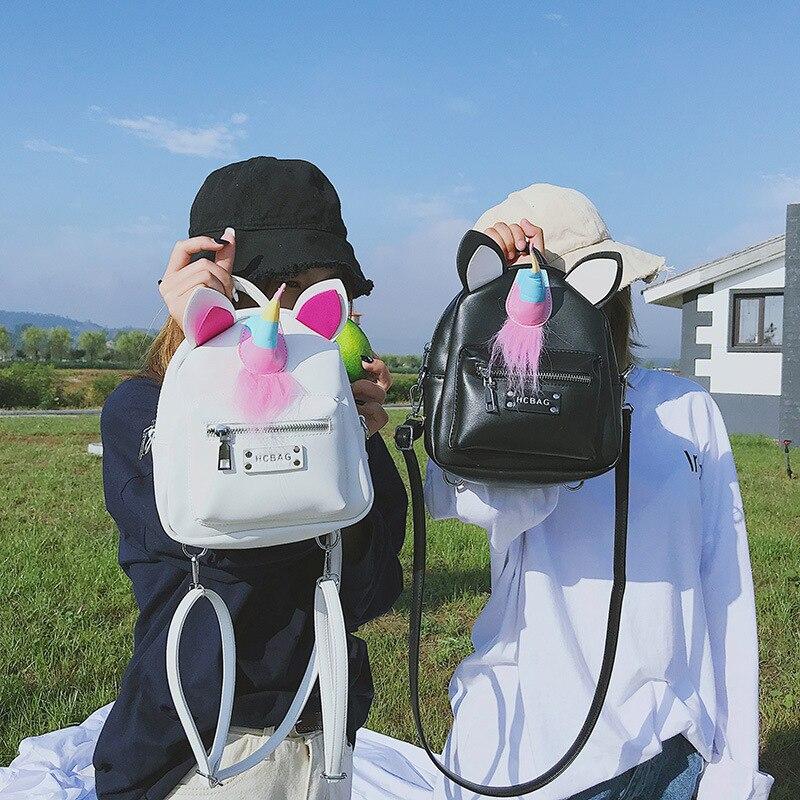 Einhorn Klein Rucksack Schwarz