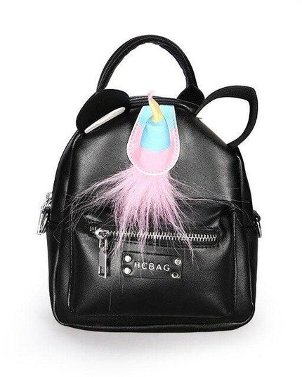 Einhorn Klein Rucksack Schwarz