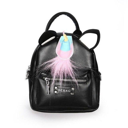 Einhorn Klein Rucksack Schwarz