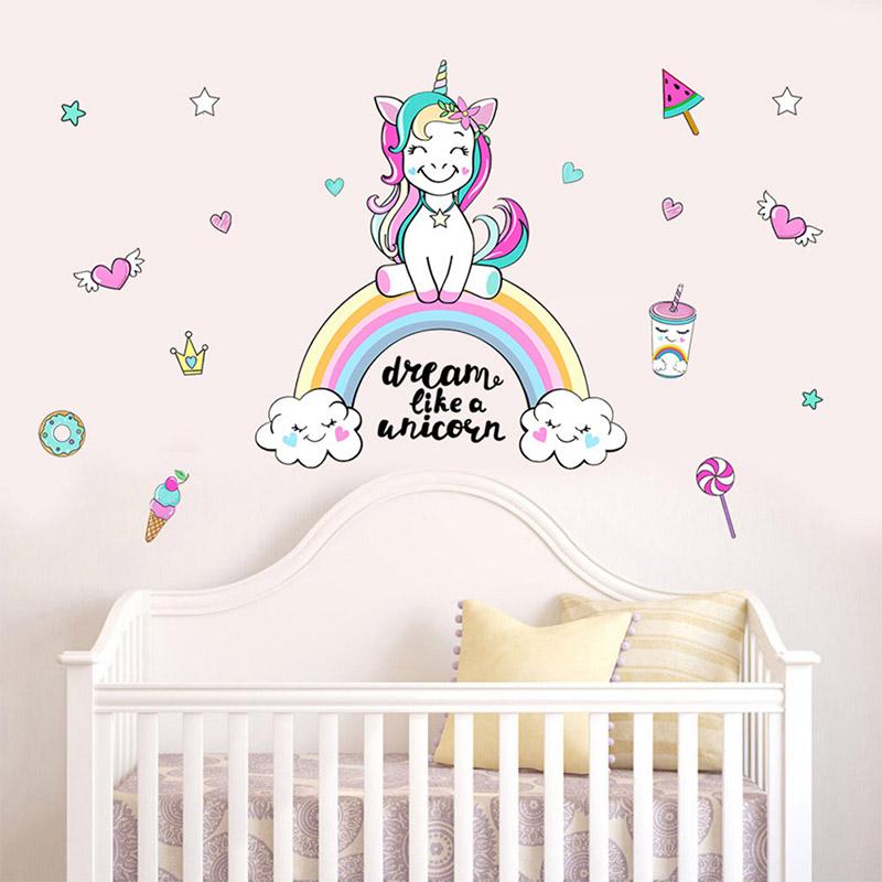 Aufkleber Einhorn Kinderzimmer Dekoration