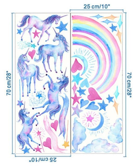 Einhorn Wandtattoo Regenbogen
