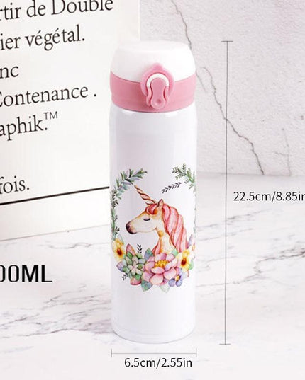 Edelstahl-Einhorn-Flasche Blumen