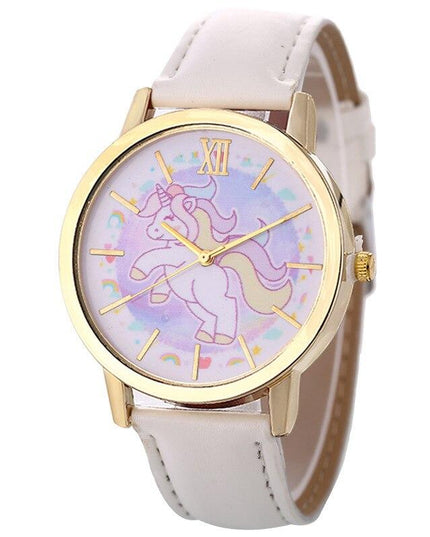 Einhorn Lederuhr für Mädchen