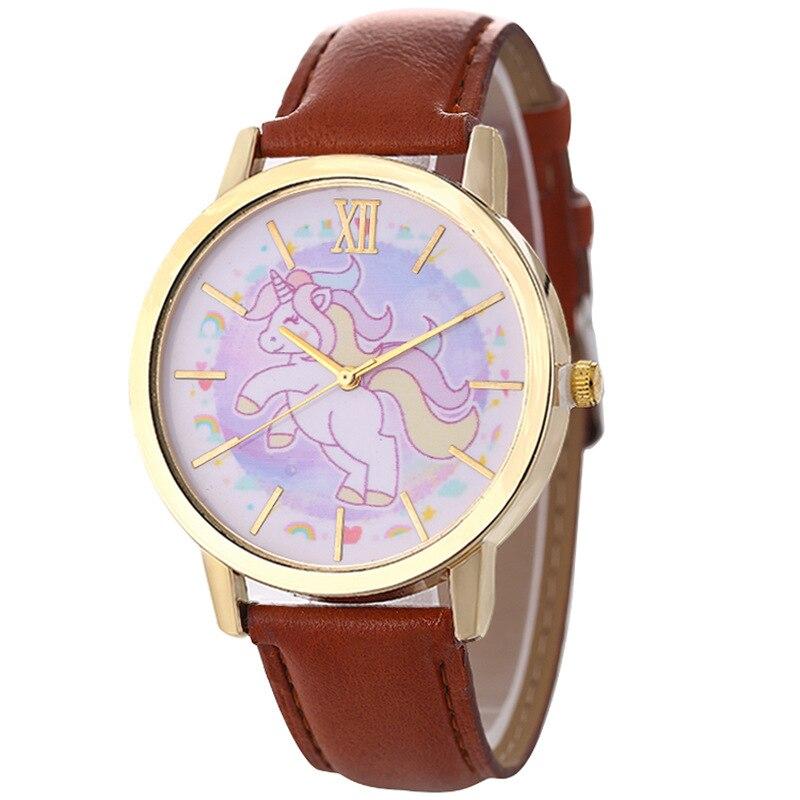 Einhorn Lederuhr für Mädchen