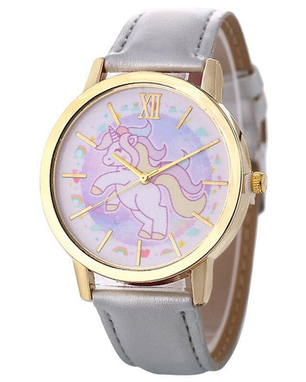 Einhorn Lederuhr für Mädchen