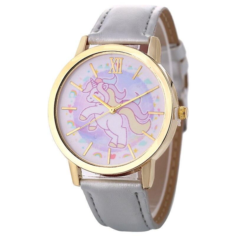 Einhorn Lederuhr für Mädchen