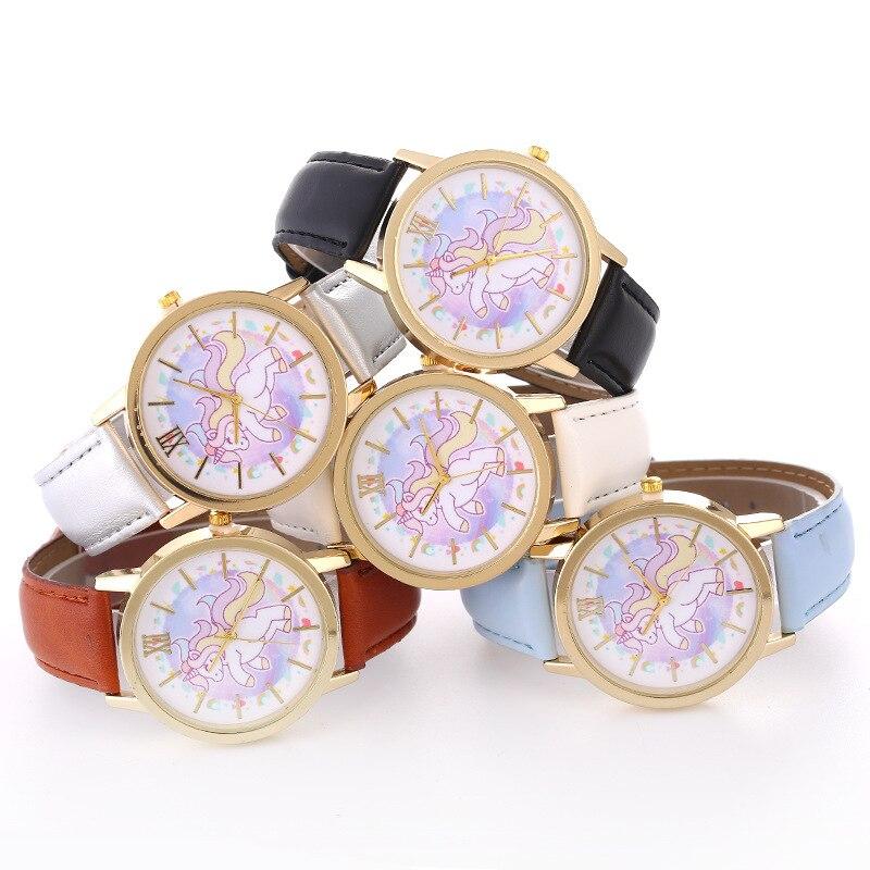 Einhorn Lederuhr für Mädchen