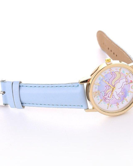 Einhorn Lederuhr für Mädchen