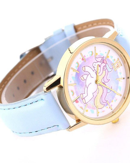 Einhorn Lederuhr für Mädchen